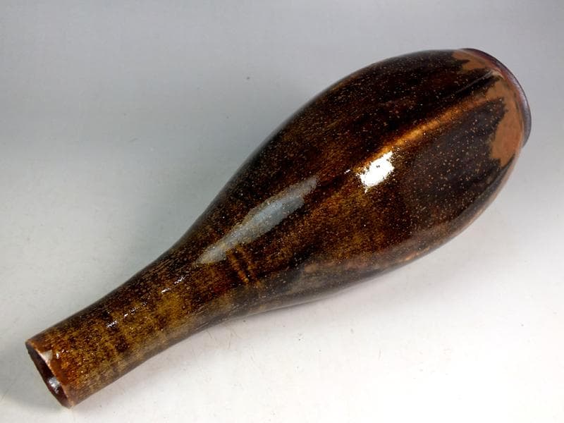 ☆ 利茶土ミルグリム 作 瀬戸釉六角花入 共箱 B2