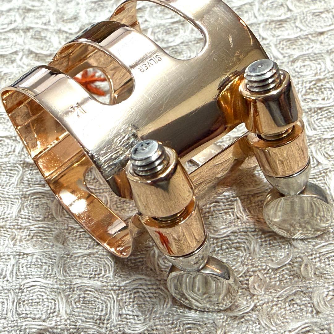 Wood Stone 総銀製PGP アルトサックスリガチャー Meyer用