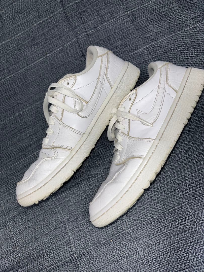 （美品）ナイキ、ゴルフ、ジョーダン、ホワイト、クロコダイル、サイズ27cm