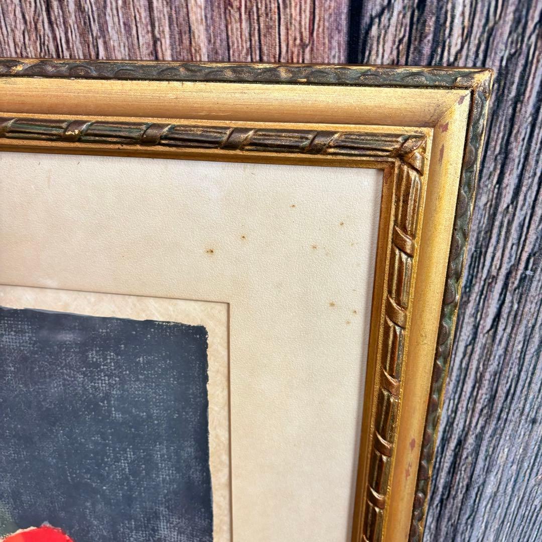 ベルナール カトラン リトグラフ １９７２年 赤と青のアネモネ 版画