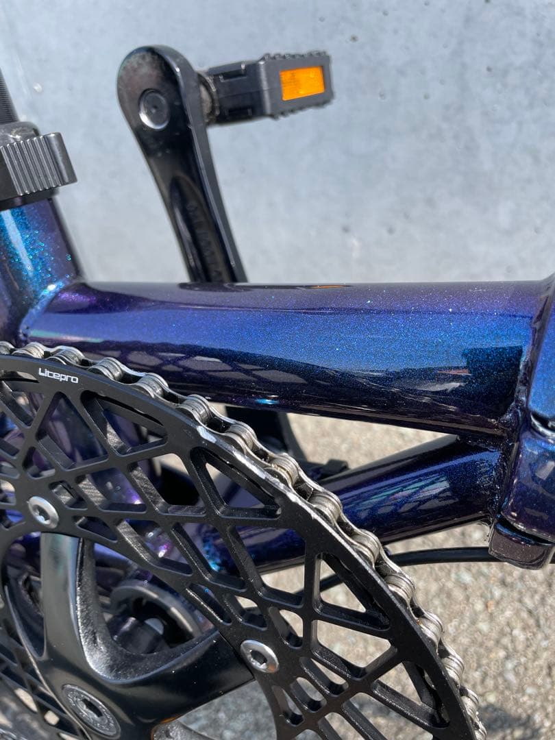 カスタム車　16インチ　折り畳み自転車　クロモリ　油圧ディスクブレーキ