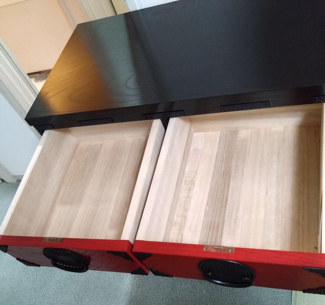 岩谷堂箪笥 赤黒呂塗 4段 美品
