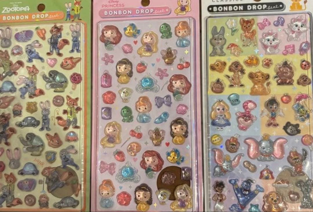 正規品　ボンボンドロップシール ディズニークラシック プリンセス ズートピア