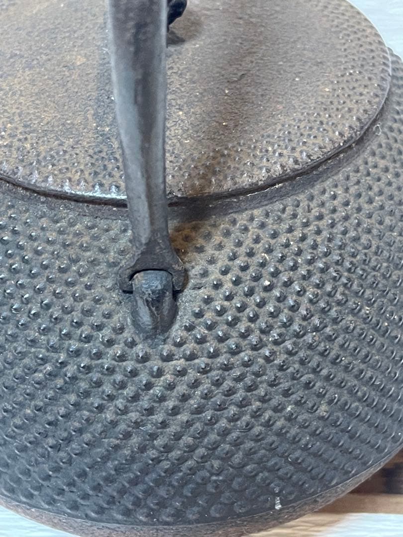 南部鉄器　鉄瓶 あられ模様　アンティーク121