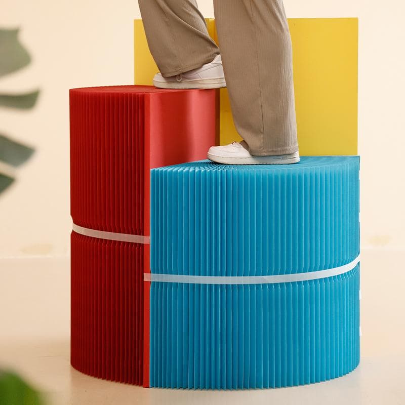 三色組み合わせ階段円柱型ディスプレイ台 直径80cm高さ98㎝ 陳列台 展示会