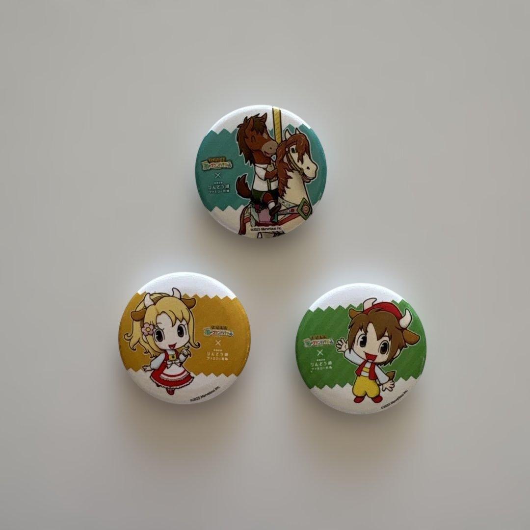 【非売品】牧場物語 りんどう湖コラボ コースター 缶バッジ