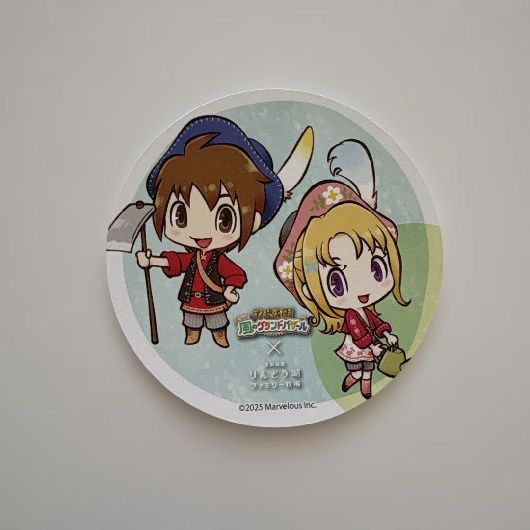 【非売品】牧場物語 りんどう湖コラボ コースター 缶バッジ