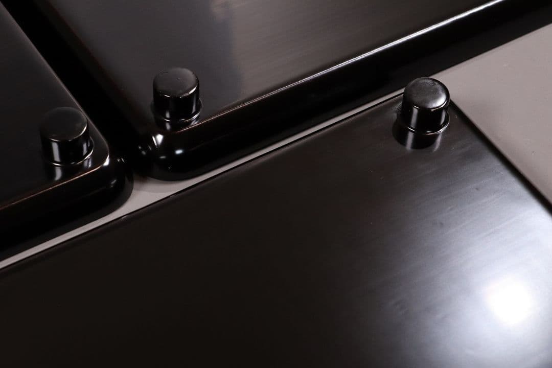 CL77 能登輪島塗 蔦金蒔絵 欅地 木地呂塗 足付四方膳 五客 木製漆器