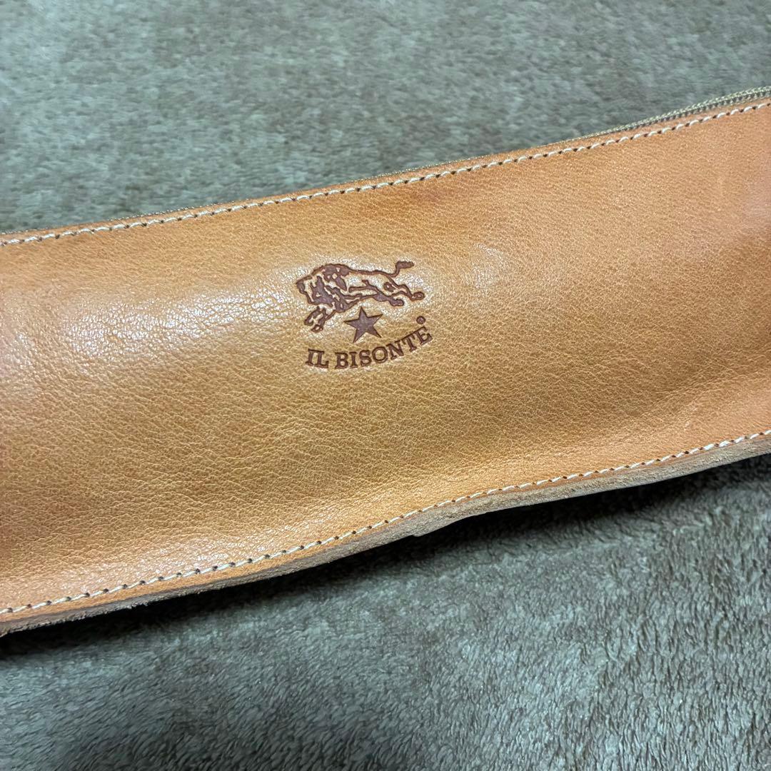 【未使用】IL BISONTE レザー ペンケース ヌメ　保存袋付き