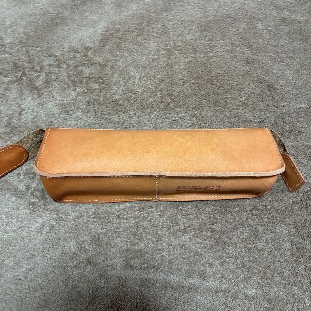 【未使用】IL BISONTE レザー ペンケース ヌメ　保存袋付き