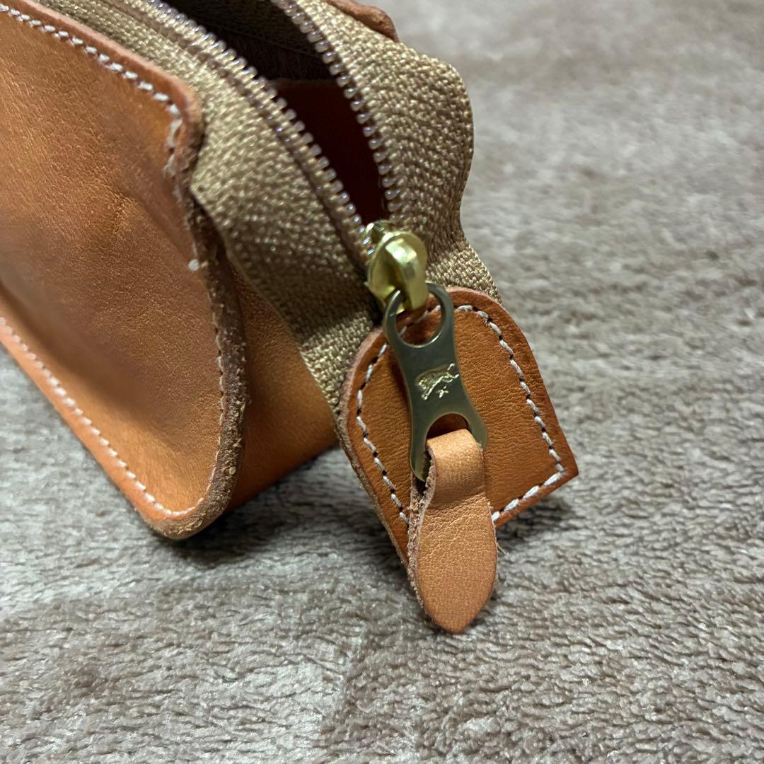 【未使用】IL BISONTE レザー ペンケース ヌメ　保存袋付き