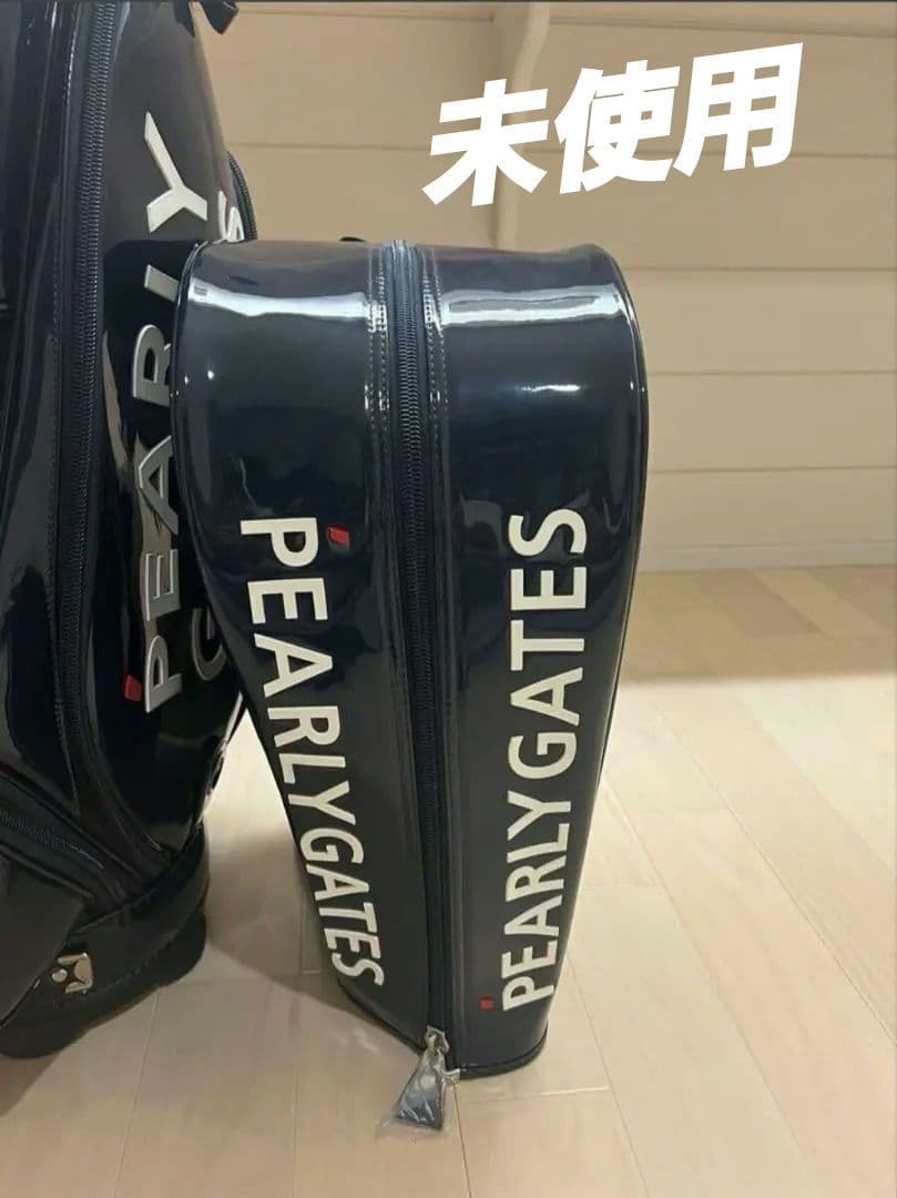 美品 正規品 パーリーゲイツ キャディーバッグ 9.0型 エナメル ネイビー