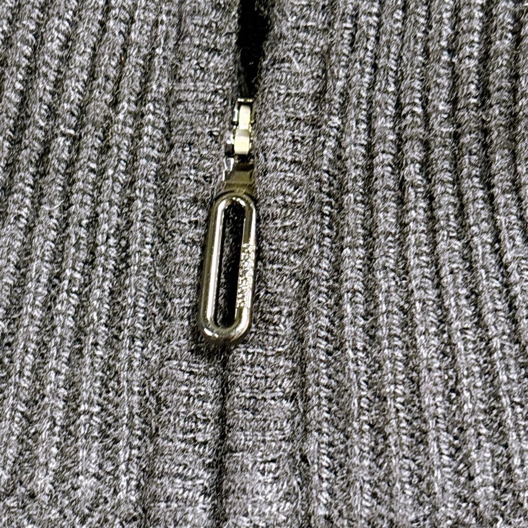 L⭐️デサント　ゴルフ　ウールナイロンジャカードフロントジップセーター　メンズ