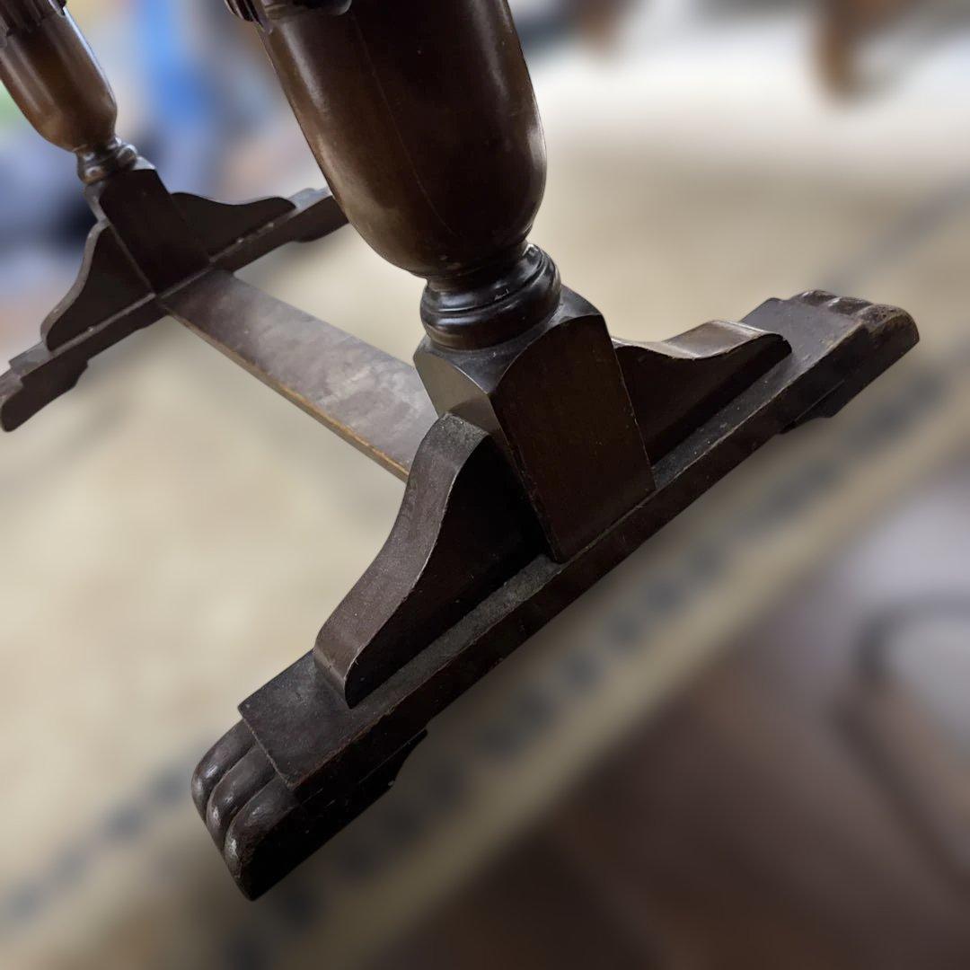 【希少】英国アンティーク オーク バルボスレッグ ドローリーフテーブル 店舗什器