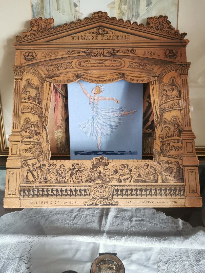 アンティーク イギリス ニードルワーク刺繍ボード プリマドンナ バレリーナ