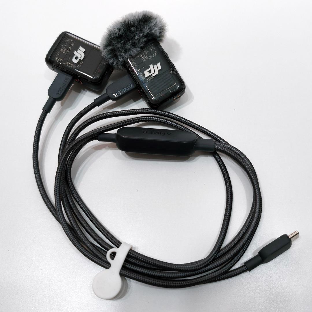 実用セット DJI Mic 2 送信機2個＋Anker 2台同時充電ケーブル
