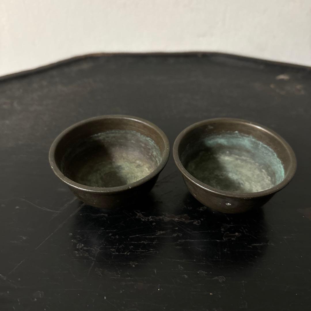 古銅六器 真鍮　盃 ぐい呑み　酒器　仏教美術 古美術 アンティーク　李朝