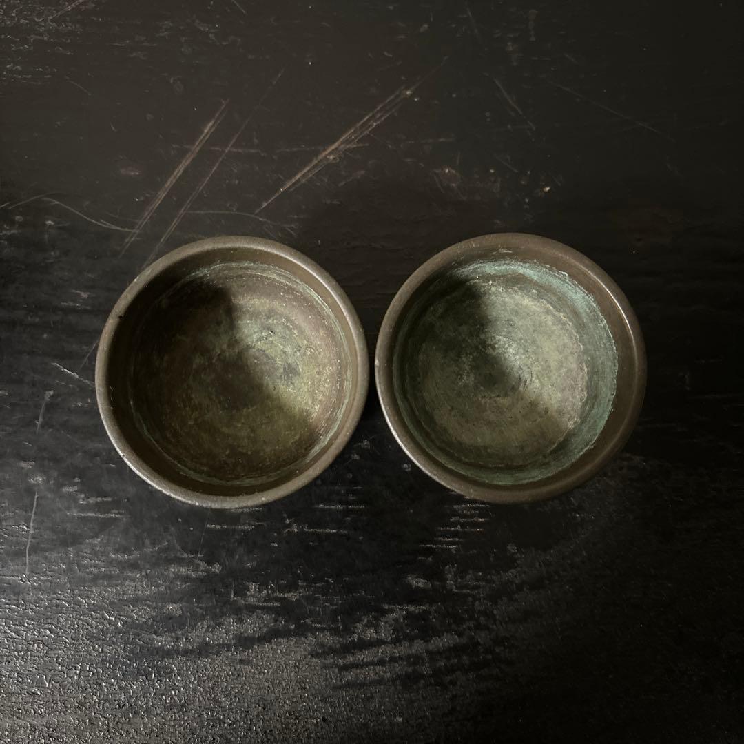 古銅六器 真鍮　盃 ぐい呑み　酒器　仏教美術 古美術 アンティーク　李朝