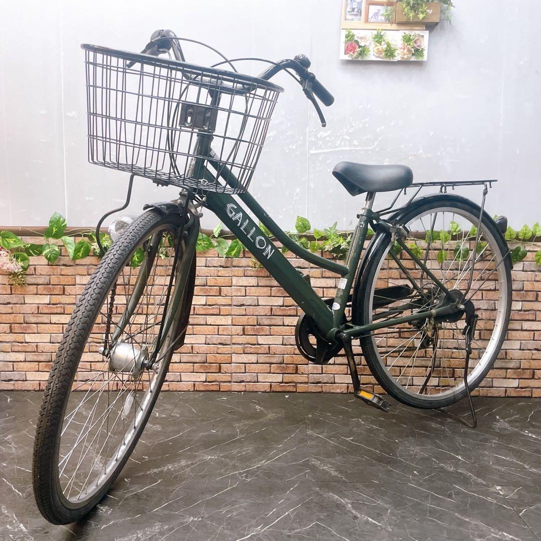 【34】一般車 ママチャリ GALLON カーキー 27インチ