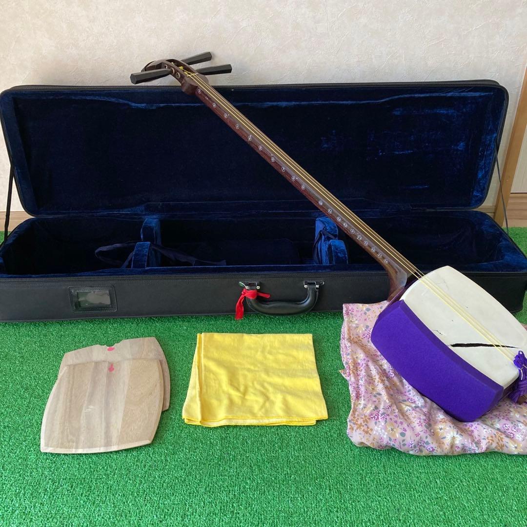 三味線　中棹　一本溝　東さわり　1寸詰め　丸打胴