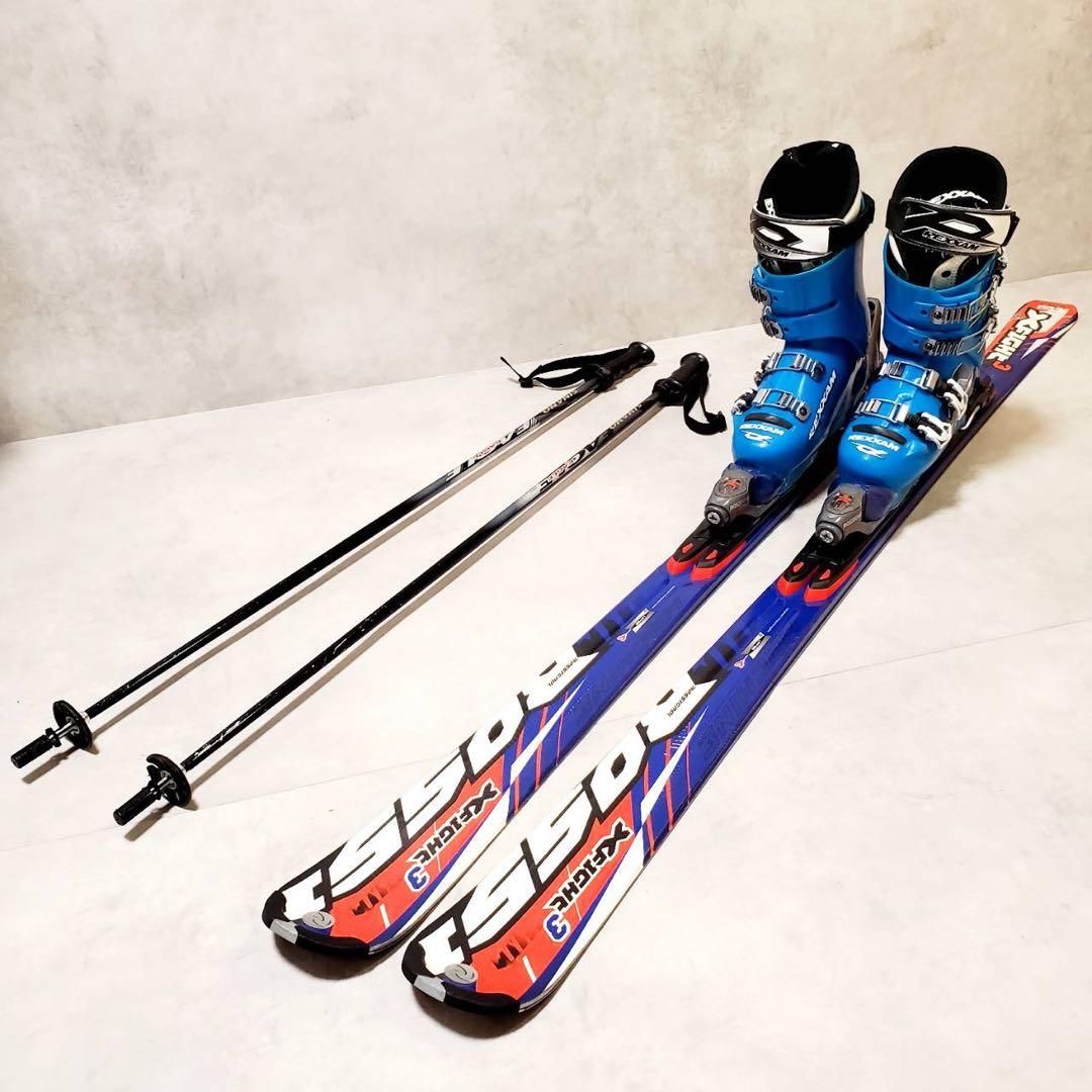 【スキー4点セット】ROSSIGNOL 162cm REXXAM 25cm