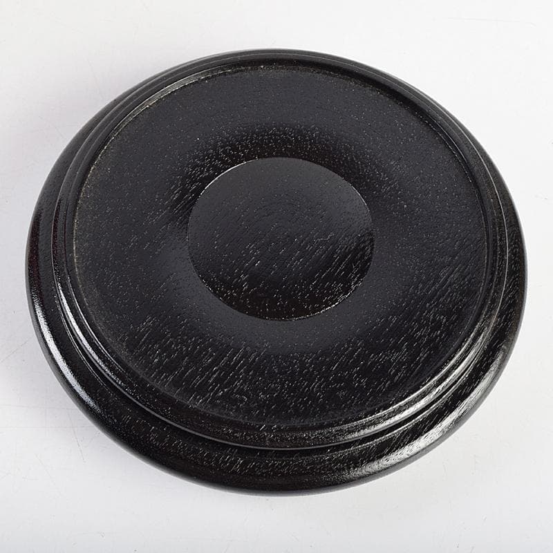 七宝焼　赤透釉　薔薇文　花瓶　唐木台・時代箱付　V　R9466