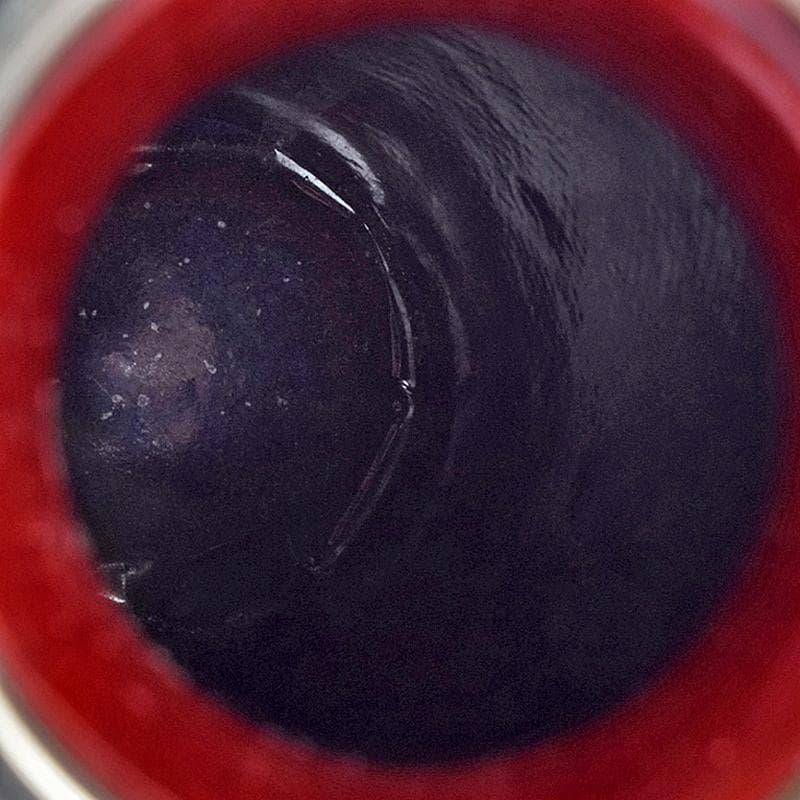 七宝焼　赤透釉　薔薇文　花瓶　唐木台・時代箱付　V　R9466