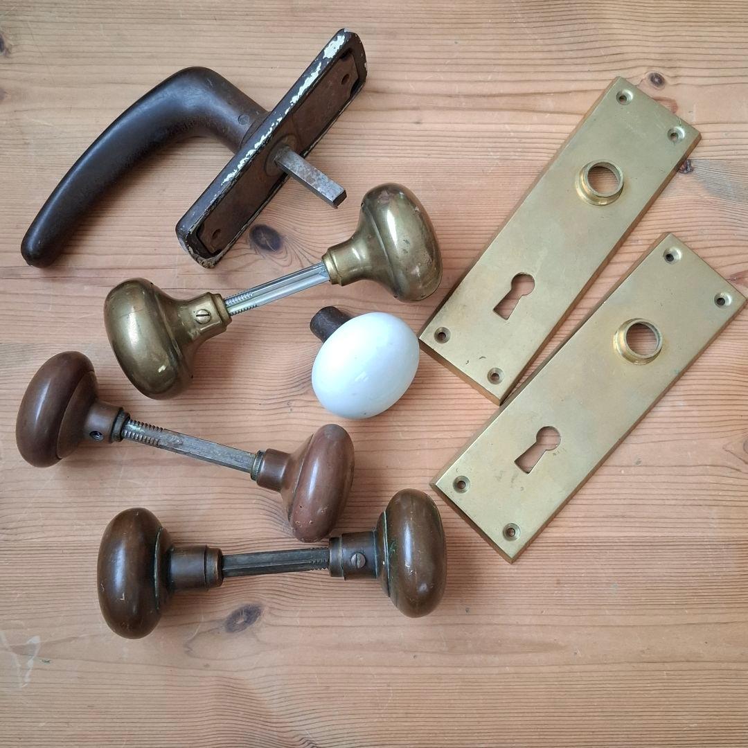 古道具 真鍮製 ドアノブ 戦前 アンティーク 蚤の市 建具