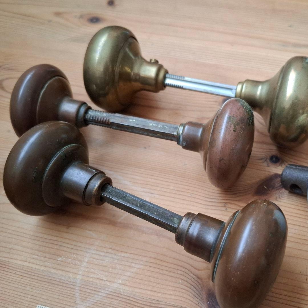 古道具 真鍮製 ドアノブ 戦前 アンティーク 蚤の市 建具