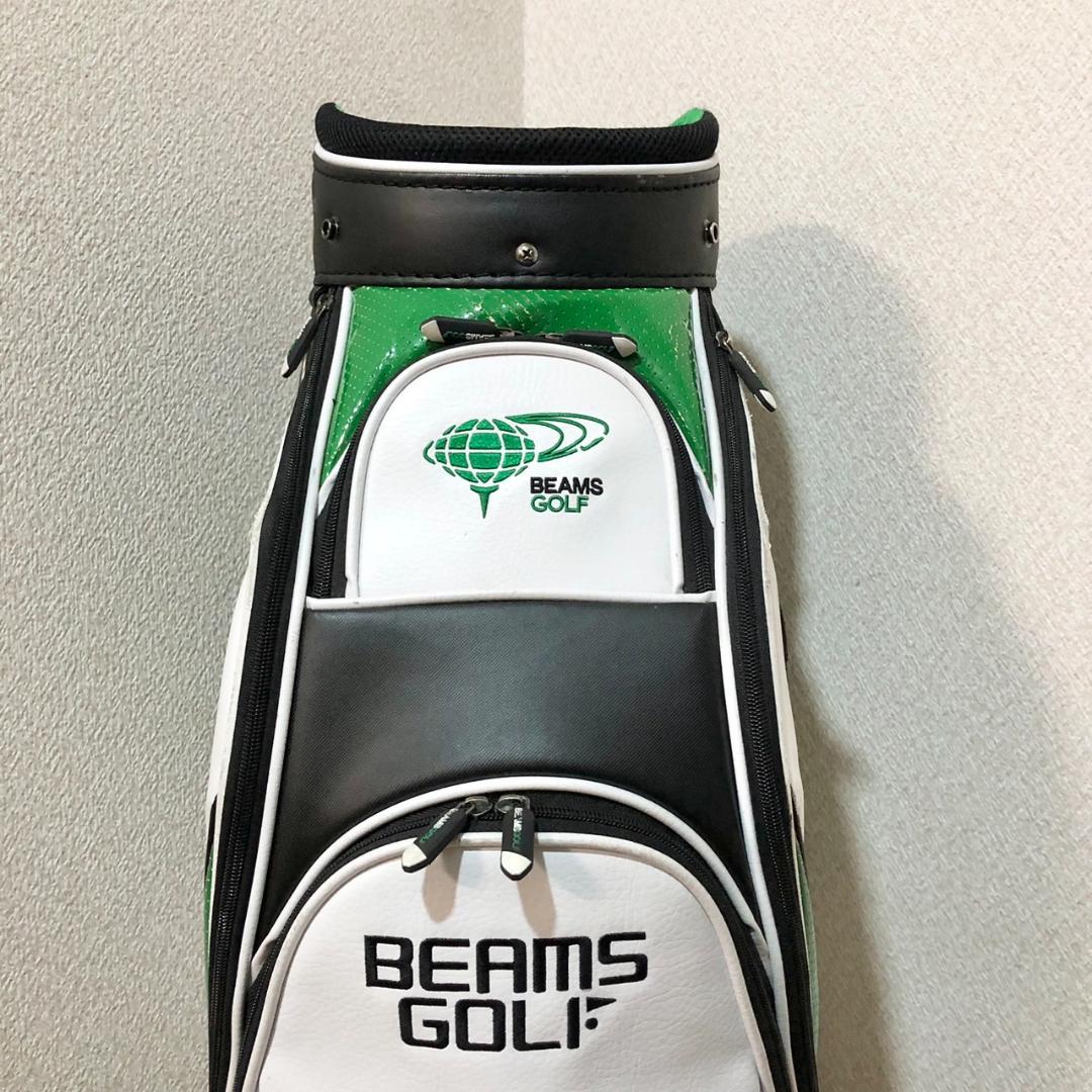 BEAMS GOLF キャディバッグ ホワイト/グリーン カート 5分割