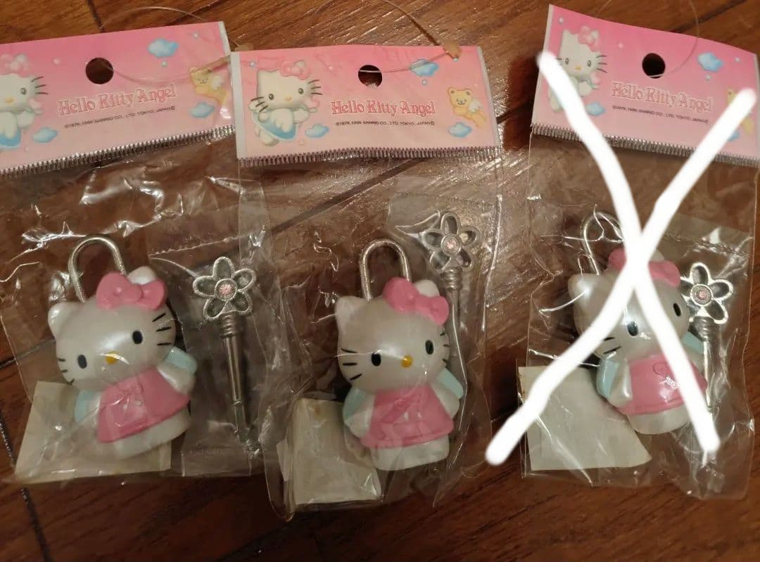 【希少】ハローキティ エンジェル 南京錠 8個セット 平成レトロ （バラ売り可）