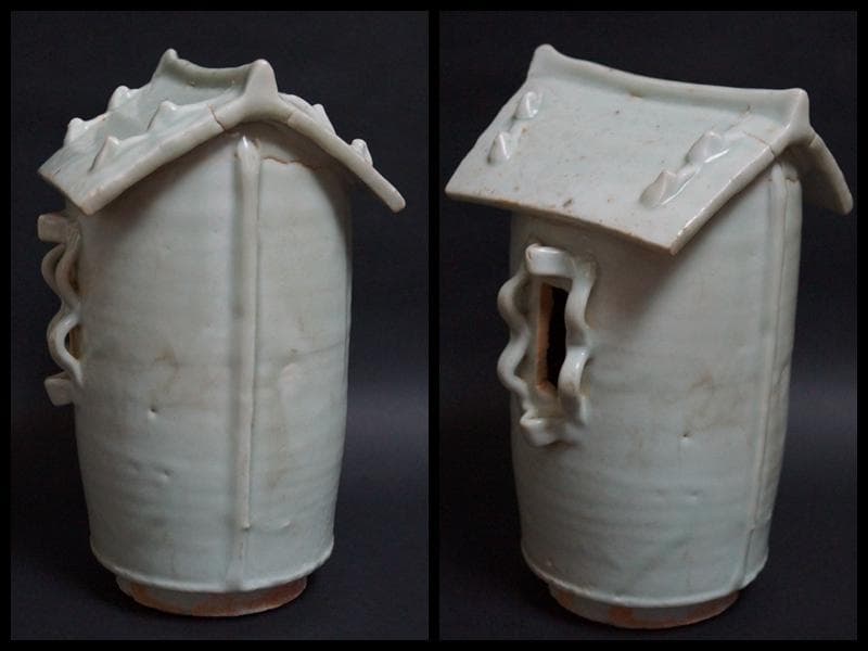 宋時代  青白磁穀倉 置物 影青香炉 越州窯青磁 唐物茶道具 共箱付 古渡