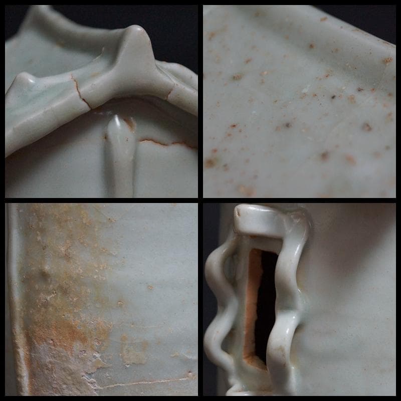 宋時代  青白磁穀倉 置物 影青香炉 越州窯青磁 唐物茶道具 共箱付 古渡