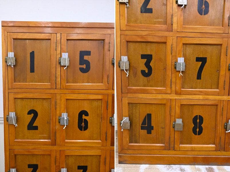 NH11 超稀少 昭和レトロ アンティーク 銭湯 女湯　総無垢 鍵付き