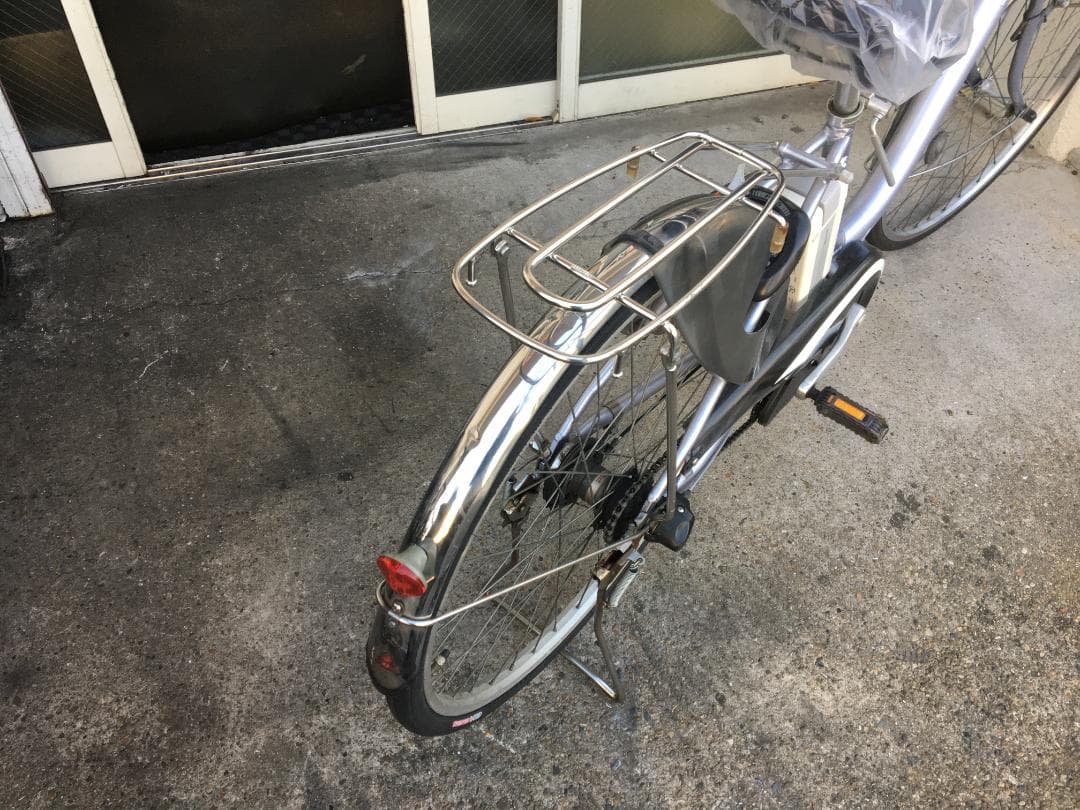 地域限定送料無料　パス　ナチュラ　8,9AH　シルバー系　神戸市　電動自転車