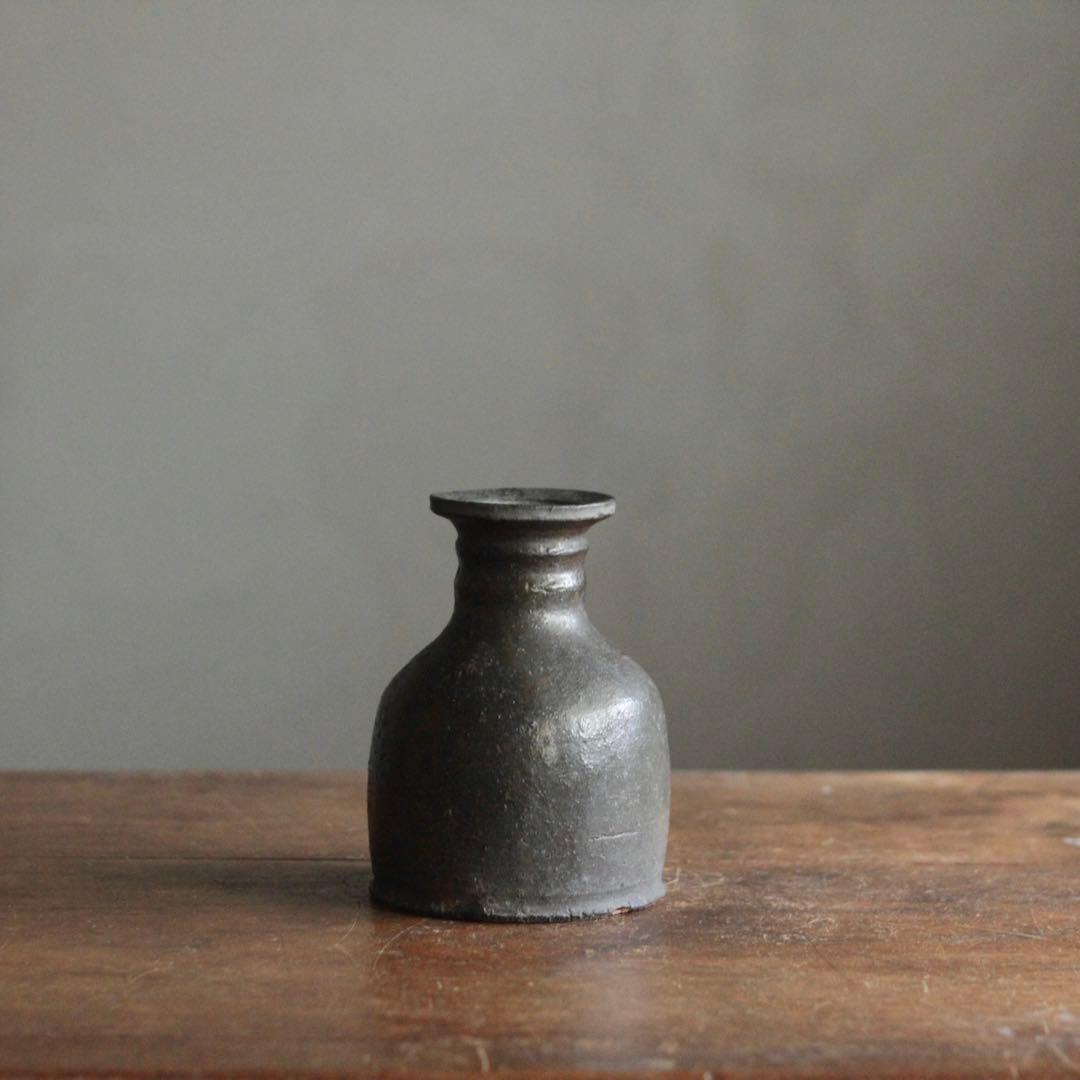 能野焼 薩摩苗代川焼 仏花器 古美術 古道具 アンティーク 花入 徳利 古薩摩
