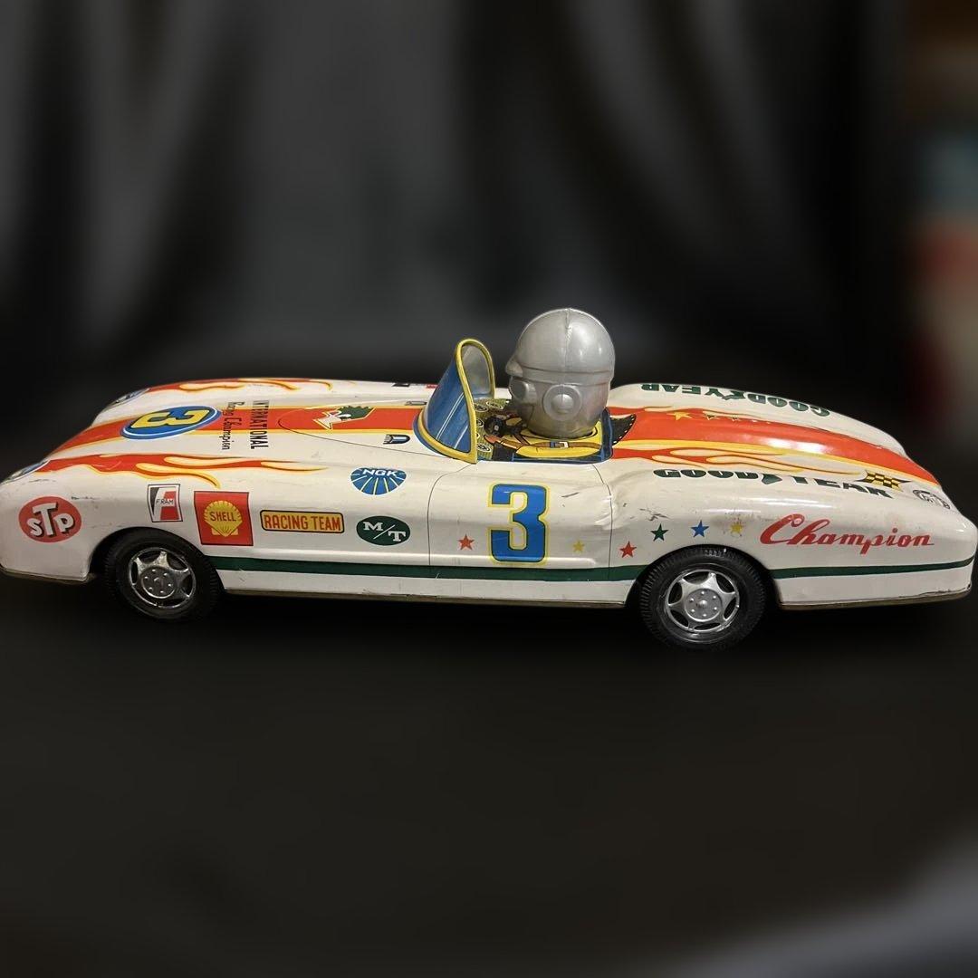 ブリキ製レーシングカー　共栄玩具　ブリキ　昭和レトロ　オブジェ