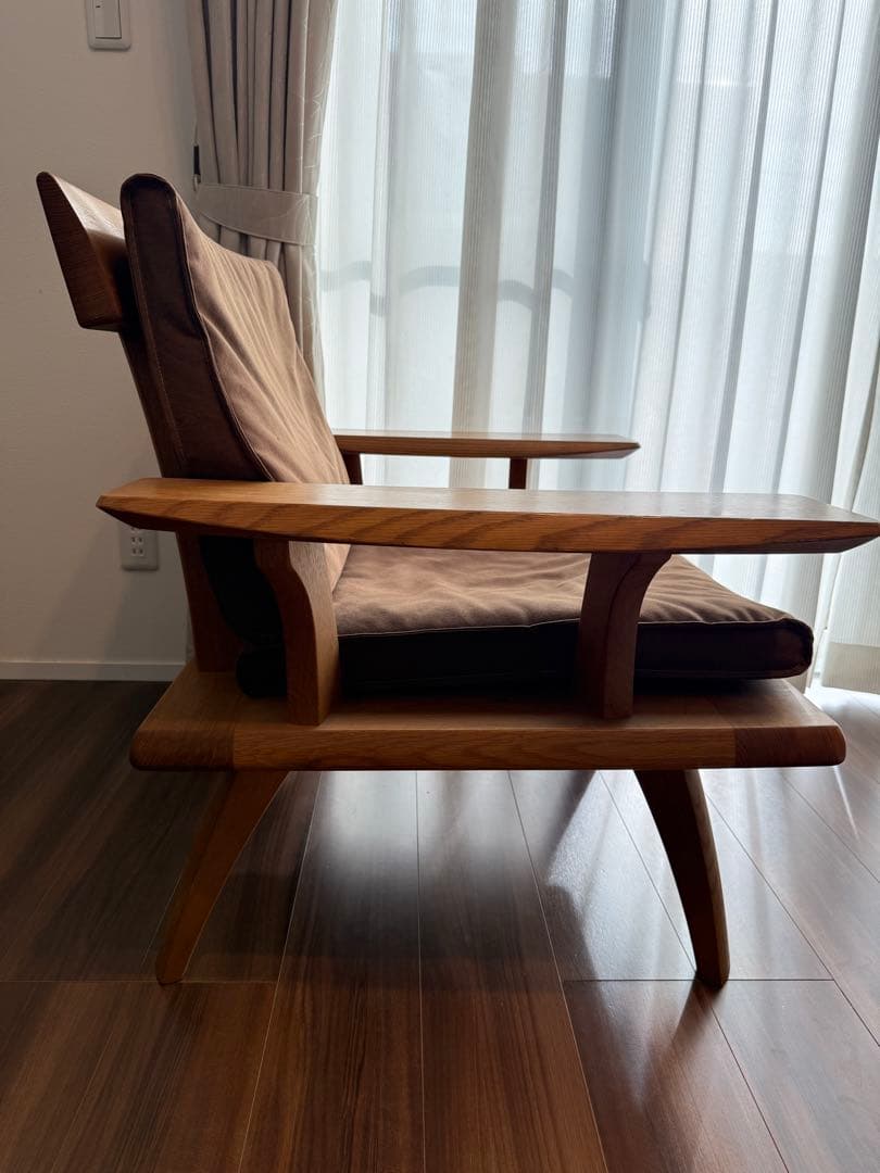 円空 高級 ラウンジチェア アームチェア 座面付き 希少 ローチェア1Pソファ