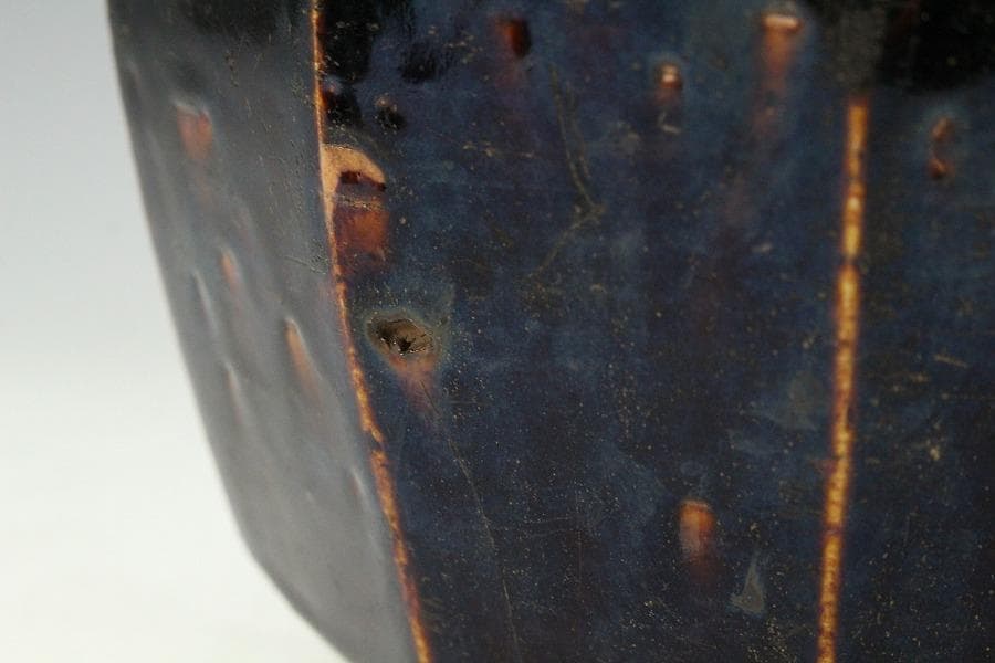 古美術 李朝 黒高麗 面取 蓋壷(K-A652)