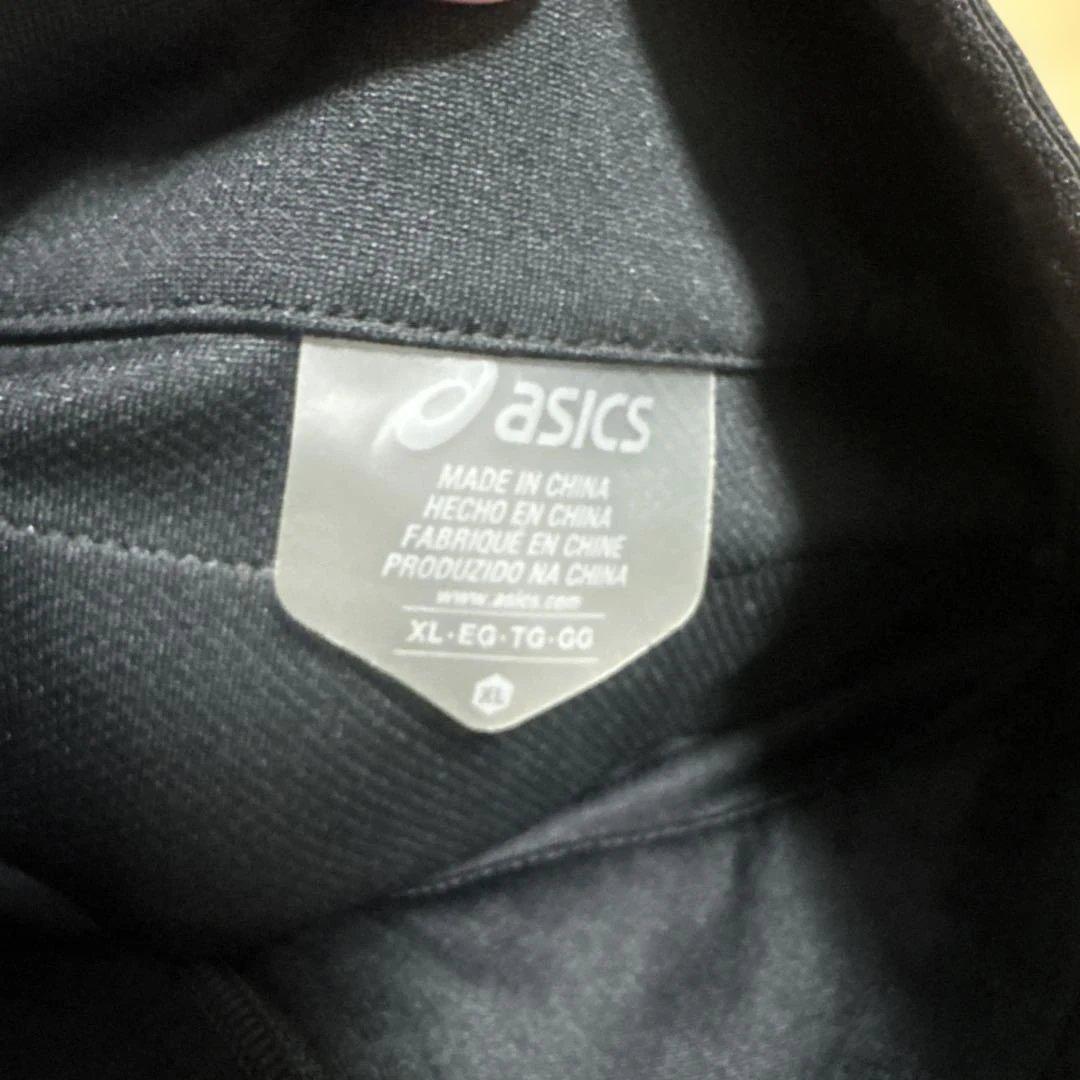 P*K様 asics ストライプジャージ上下セット XL 黒　セットアップ　20