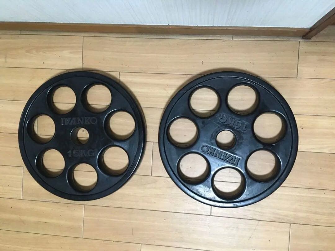 ② IVANKO イヴァンコ ラバー プレート15kg x 1枚 穴径50mm