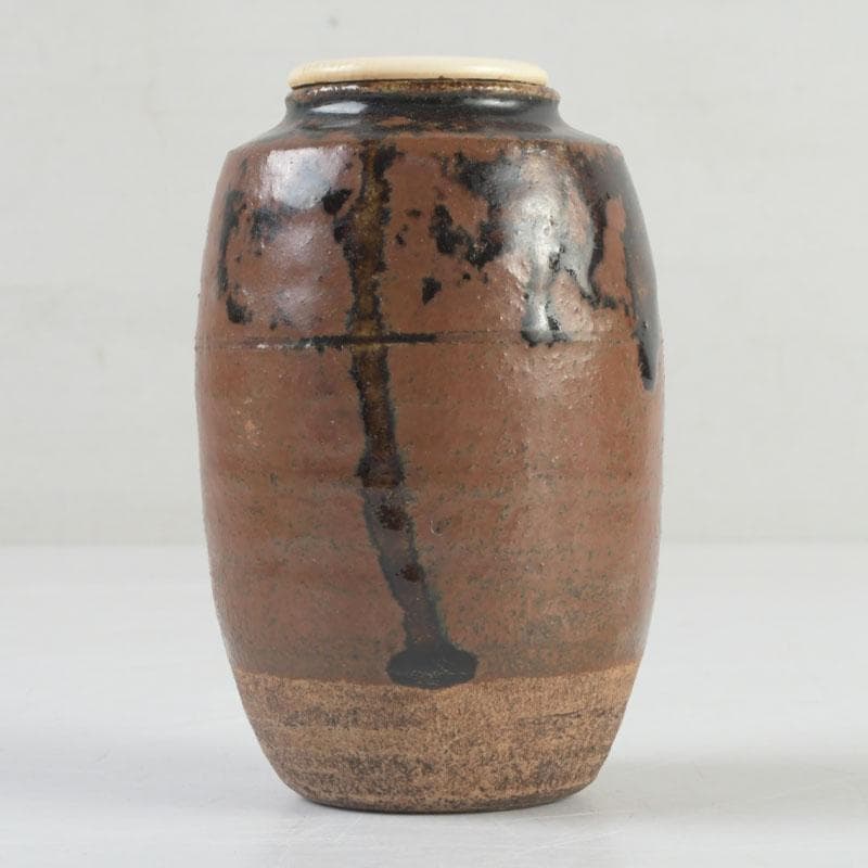 茶道具　瀬戸焼　古瀬戸　茶入　銘八千代　仕覆二点　即中斎極め箱　D　9443