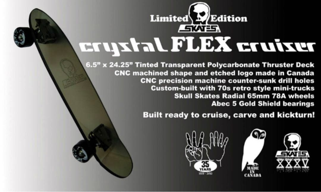 スケートボード SKULL SKATES CRYSTAL FLEX CRUISER deck