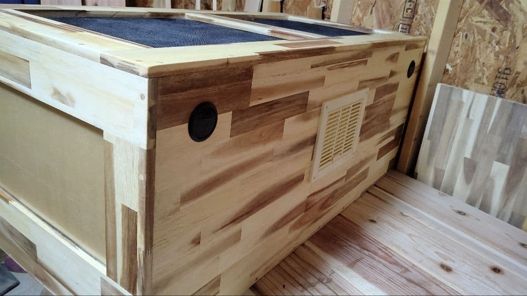 アカシア集成材15ミリ幅120縦500奥行600蜜蝋オイル仕上げ