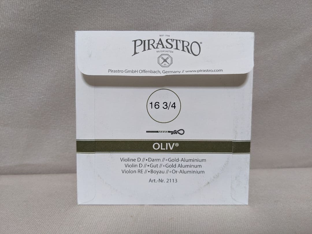 Pirastro Oliv D線 ゴールドアルミ巻 バイオリン弦 外装折れ