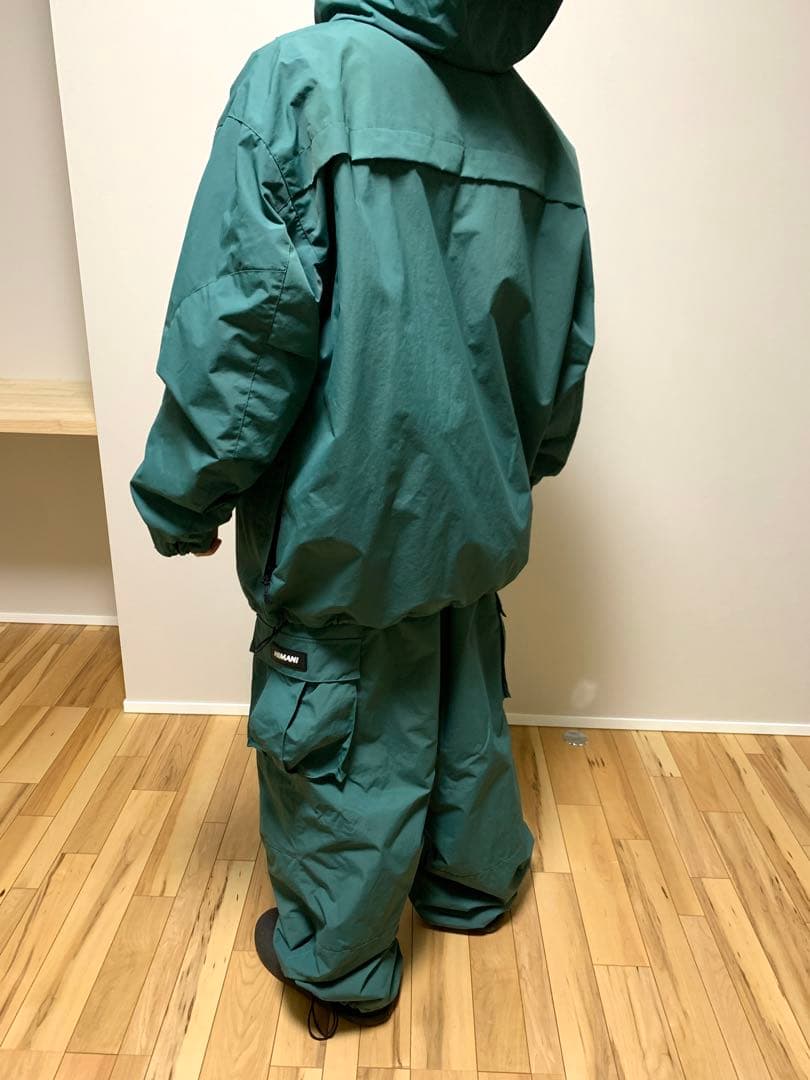 HIMASS MANIA スノーボードウェア 上下セット M アッシュグリーン