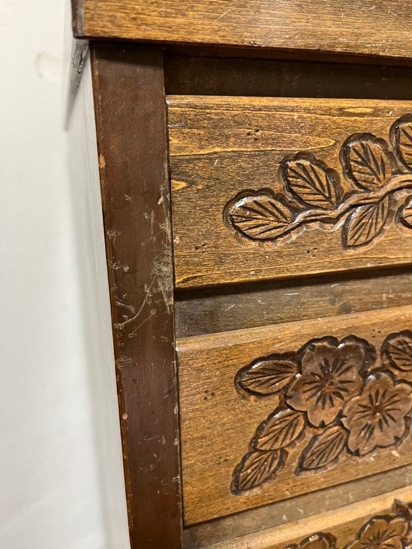 軽井沢彫り☆7段引出し②