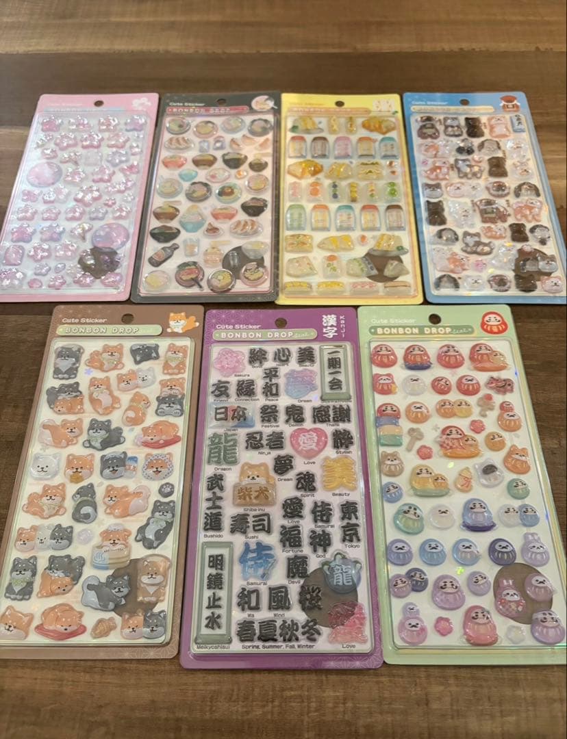 ボンボンドロップシール　和柄 7種　新作