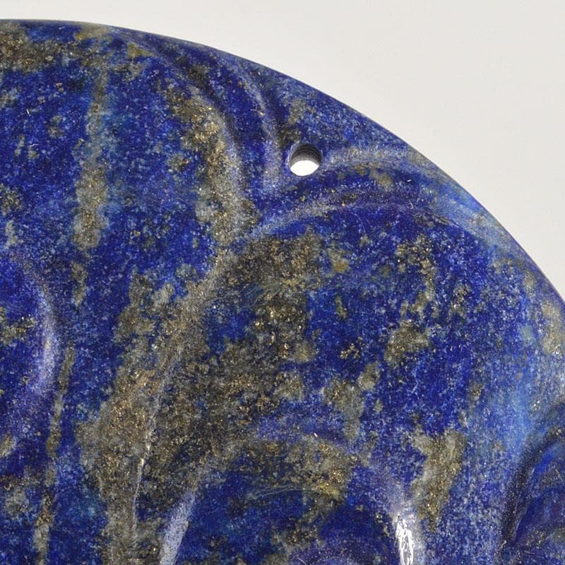 中国　玉石彫刻　ラピスラズリ　神獣彫　根付　玉器　紙鎮　時代箱　C　6816