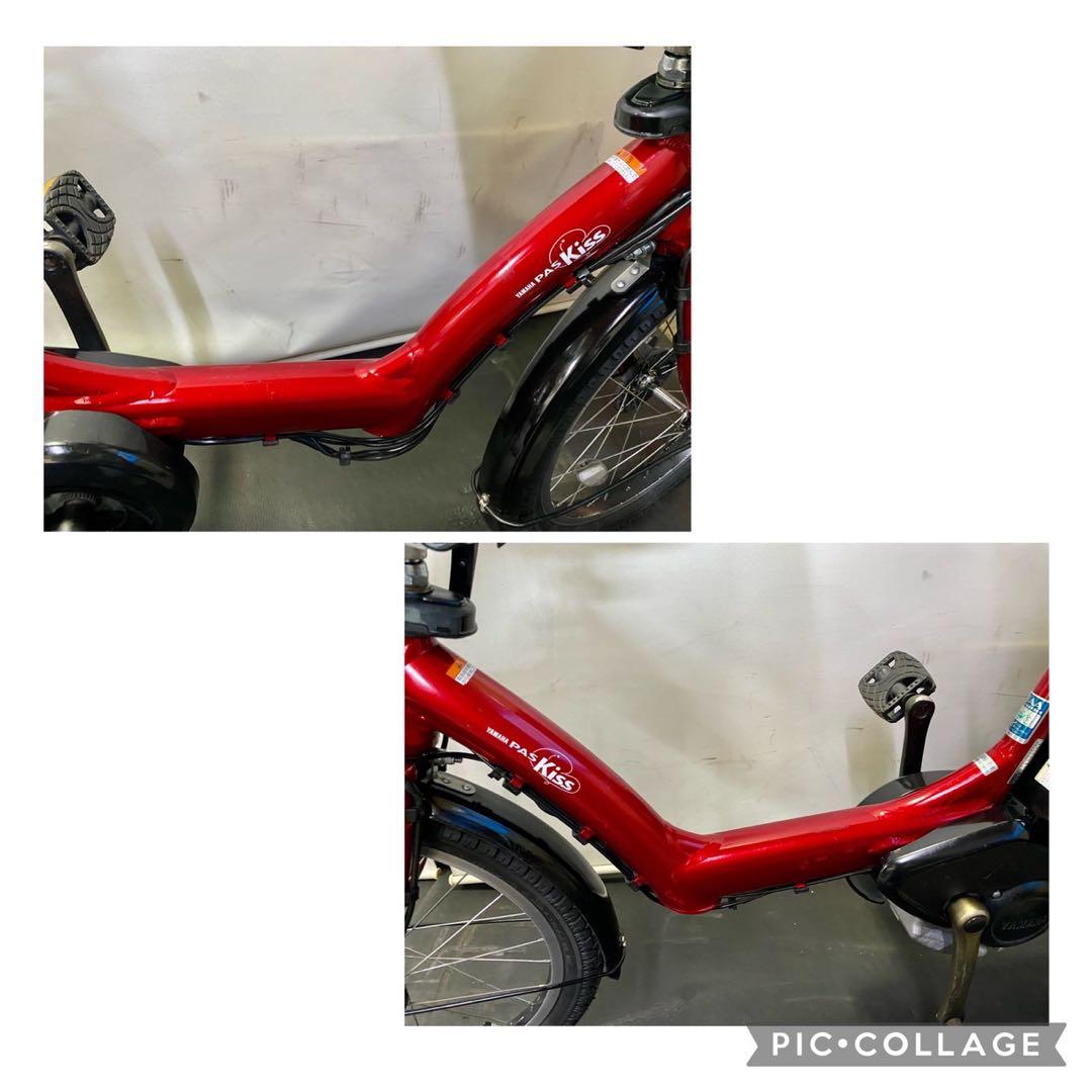 1年保証 ヤマハ　パスキッス　20インチ　子供乗せ　赤色　電動アシスト自転車